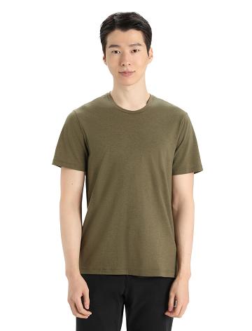 Loden Icebreaker Merino Central Classic Short Sleeve Men's T Shirts | AU 1145GSOL